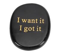 Yosoo Health Gear Obsidian Pocket Stone, Engraved Thumb Worry Stone for