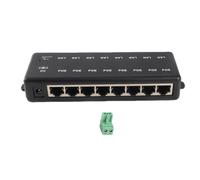 Yosoo Health Gear Passive PoE Injector Plastic 8 Port PoE Power Supply DC 12V to 48V 10 100Mbps RJ45 Midspan for IP Cameras Splitter Network Setup Home Office Surveillance