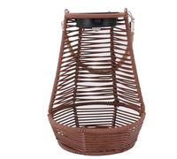 Yosoo Health Gear Rattan Hanging Planter, Solar Powered, Garden Basket Lantern with LED Light, for Outdoor Balcony Terrace Pathway (Dark Brown)