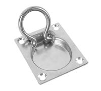 Yosoo Health Gear Recessed Tie Down Ring, 304 Stainless Steel Trailer Tie Down Hook, Flush Mount D Ring 7.4 X 9.2cm for Truck Boat Cargo