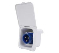 Yosoo Health Gear RV Power Inlet Socket, 3 Pin 32A IP44 (White) | Flush Mount Receptacle, UV Stable Cover, Magnetic Buckle Fixation, 100 x 115mm Cutout, Motorhome Trailer Use
