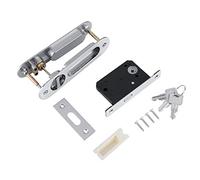 Yosoo Health Gear Sliding Door Lock Mortise Lock Handle with Keys, Sliding Door Mortice Lock, Pocket Door Lock Invisible Recessed Door Handle for Barn Wood Furniture Hardware(Sliver)