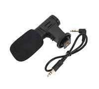 Yosoo Health Gear Small Condenser Microphone Mobile Phone Camera Mini Microphone with Hot Shoe Clamp and Phone Clip, 3.5mm Cable Microphone for Live Conference Video Vlog Broadcast