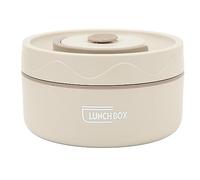 Yosoo Health Gear Thermal Cooking Pot, Portable Stainless Steel Lunch Container, Excellent Heat Preservation, Leak-Proof Lid, Work, School, Outings, 304 Stainless Steel, Beige, Round Shape, 420ml
