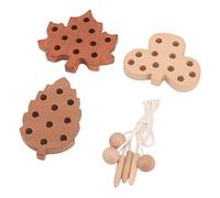 Yosoo Health Gear Threading Leaves Toy, Wooden Educational Game Kit