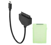 Yosoo Health Gear USB C Adapter, 2.5in SSD HDD Enclosure (Green) | USB 3.0 10Gbps Transfer, ABS Protective Box, 7-15mm Drive Compatibility, External Hard Drive Reader, Data Backup Tool