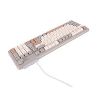 Yosoo Health Gear USB Wired Keyboard, RGB Gaming Keyboard with Custom Knob, ABS Light Up Computer, Responsive Keys, 3 Color Scheme, for Gaming Work Office Home Users