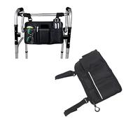 Yosoo Health Gear Wheelchair Side Pouch, Oxford Fabric Storage Bag with Reflective Strip for Phone Keys Essentials, Fits Wheelchairs Walkers Scooters