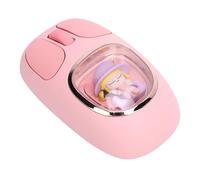 Yosoo Health Gear Wireless Mouse, Cute Doll Design, Type C, Silent RGB Backlit, 2.4G BT3.0 BT5.0, for Working and Gaming (Pink)