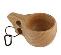 Yosoo Health Gear Wood Coffee Mug, Handmade Kuksa Wooden Cup, Nordic Water Cup with 2 Hole Grips, Drinking Cup for Coffee,Tea, Milk Camping Hiking Teacup