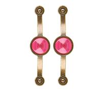 Yosoo Health Gear Zinc Alloy Antique Copper Handle Acrylic Cabinet Knobs 125mm 4.9in Pulls with 110mm 4.3in Hole Distance for Drawer Wardrobe Bookcase Kitchen Cabinet (Pink)