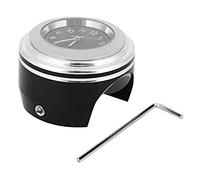 Yosoo Motorcycle Modification Quartz Clock Watch, White Face Black Dial, Handlebar Mount, Waterproof, 7/8-inch Handlebar Compatible