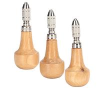 Yosoo Pear Shape Graver Handle Pin Vise Premium Stainless Steel Hand Drill Set, Versatile Tool for Carving and Woodworking, with Wood Handle Pin Vise for Gold and Silver Processing
