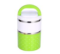Yosoo picnic lunch, box, pot bread box, portable isolated thermal stainless steel, interior insulation, leak proof spout with handle, food container, food carrier for food., Green, 930 ml
