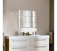 Yosoo Self-Adhesive Square Mirror Stickers, Removable Silver Mirror Stickers, for Bathroom, Porch, Living Room, Bedroom, 15 * 15Cm/Piece (9 Pieces)