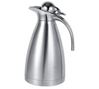 Yosoo Stainless Steel Coffee Pot Double Wall Vacuum Insulated Thermos Jug Hot Water Bottle Pitcher Beverage Dispenser with Press Button 1.5L/2L (2L, Silver)