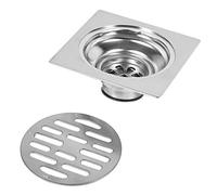 Yosoo Thick Stainless Steel Floor Trap Square Shower Drain Anti-Odor for Bathroom 100 x 100 mm (Style: #2)