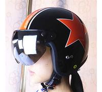 Yosoo Universal 3 Snap Retro Helmet Visor, PC Lens, Windproof Sun Shield, Fits Half Face Motorcycle Helmets, Ideal for Riders and Bikers (Black,Dark Brown)