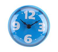 Yosoo Waterproof Shower Clock Round Face Diameter 7cm Suction Cup Simplified Easy Reading Arabic Numerals Digital Dial Big Numbers Bath Shower Clock (Blue)