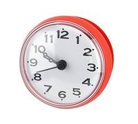 Yosoo Waterproof Shower Clock with Suction Cup Round Arabic Digital Dial for Bathroom Shower Clock Bathroom Kitchen Accessories Watch Wall Watch (Red)