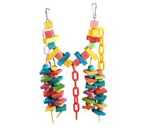 Yosoo Wooden Parrot Chew Toy Pet Birds Cage Bite Toy Birds Hanging Swing Scratcher Perch