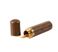 Yosoo Wooden Toothpick Box Hand Holder Toothpick Case Portable Capsule Cover (Material: Blackwood)