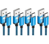 Yosou USB C Charger Cable USB A to USB C Type C Charger Fast Charging 3A Lead Braided for Samsung Galaxy S22 S21 S20,Pixel 8 7 6,PS5,Switch 2M 2Pack Blue (Pack of 2)
