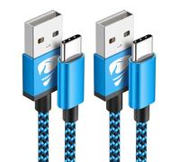 Yosou USB C Charger Cable USB A to USB C Type C Charger Fast Charging 3A Lead Braided for Samsung Galaxy S22 S21 S20,Pixel 8 7 6,PS5,Switch 2M 2Pack Blue
