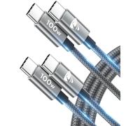 Yosou USB C to USB C Cable 2m 2Pack, 100W C to C charger Cable Fast Charge USBC Charging Lead for iPhone 15 Pro Max Plus MacBook iPad Pro Air/Pro Samsung Galaxy S24/S23/S22 Ultra Pixel 8 Switch XPS