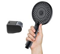 Yossee Black Shower Head Holder, Large High Pressure Power Booster Water Saving Showerhead, Universal Replacement, 3-Setting Multi-Functional Spray Modes - Rain, Massage and Combination