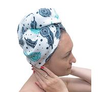 YOSSEE Hair Turban Towel Microfibre/Cotton, HD Printed Hair Towel Wrap, Absorbent and Lightweight for Women and Kids, Size: 25x61 cm, Made in EU