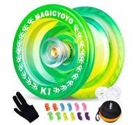 YOSTAR K1 Responsive Yoyo Age 8+, Fashion Yo Yo for Kids Beginners, Classic Modern Yo Yo Easy to Play, Tug-Return Trick Yoyo for All Skill, Comes 12 Strings, Glove, Case, 2 Hubstack (Green Yellow)