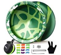 YOSTAR Responsive Yoyo V10, Dual Purpose Trick Yoyo for Finger Spin, Professional Unresponsive Yo Yo for Kids & Adults, Metal Stunt Yo-Yo Ball with 12 Strings, Bearing Kit, Case (Green)