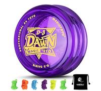 YOSTAR Tug-Return Looping Yoyo D3 Dawn Age 8+, Responsive Yoyo for Kids and Beginners, Classic 2A Trick Yo Yo Easy to Play, Professional Plastic Yo-yo Ball, with 6 Strings, Bag (Crystal Purple)