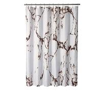 YOSTEV Marble Bathroom Shower Curtain,Brown and White Fabric Shower Curtain with Hooks,Unique 3D Printing,Decorative Bathroom Accessories,Water Proof,Reinforced Metal Grommets,Standard 72x72 Inches