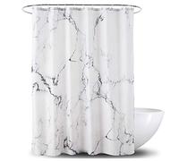 YOSTEV Marble Bathroom Shower Curtain,Grey and White Fabric Shower Curtain with Hooks,Unique 3D Printing,Decorative Bathroom Accessories,Water Proof,Reinforced Metal Grommets,Stall 54x78 Inches