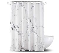 YOSTEV Marble Bathroom Shower Curtain,Grey and White Fabric Shower Curtain with Hooks,Unique 3D Printing,Decorative Bathroom Accessories,Water Proof,Reinforced Metal Grommets,Standard 72x72 Inches