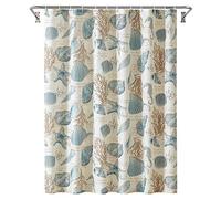 YOSTEV Starfish and Seashells Ivory Bathroom Fabric Shower Curtain with Hooks,Unique 3D Printing,Decorative Bathroom Accessories,Water Proof,Reinforced Metal Grommets 72x72 Inches