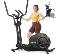 YOSUDA Foldable elliptical cross trainer for the home, elliptical cross trainer with 16 resistance levels, ultra-quiet cardio elliptical machine, LCD display & transport wheels