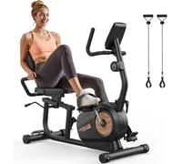 YOSUDA Recumbent Exercise Bike for Home with Resistance bands and Smart Bluetooth, 16-Level Resistance, 160KG Capacity, Quiet Magnetic Resistance, Adjust Seat & Backrest, LCD Monitor & Pulse Sensors