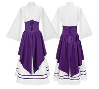 YOSUWOAI Medieval Costume for Women Halloween Carnival Corset Dress Renaissance Vintage Ball Gown Gothic Medieval Clothing Festival Evening Suit Sets