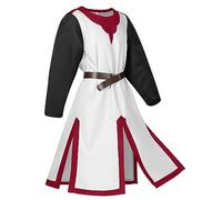 YOSUWOAI Medieval Weapon Skirt Medieval Knight Tunic Costume Crusader Templar LARP Cosplay Weapon Skirt Party Halloween Costume Gothic Viking Shirt Robe