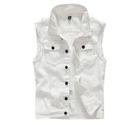 YOSUWOAI Men's Casual Denim Vest Jacket Sleeveless Thin Jackets Slim Fit Jeans Vest Outdoor Motorcycle Vest Relaxed Trucker Jeans Vest Casual Denim Coat Motorcycle Denim Jacket, P White, 3XL