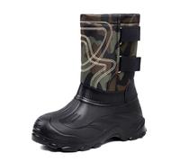 YOSUWOAI Men's Wellington Boots, Half Height Snow Boots, Lined Winter Boots, Faux Leather, Waterproof Winter Shoes for Camping and Winter, Outdoor, Thick Sole, Slip-On Boots, Outdoor Shoes, O Army