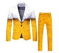 YOSUWOAI Party Beer Costume Cosplay Beer Suit Beer Festival Bavaria Beer Outfit Oktoberfest Beer Suit Funny Fancy Dress Costumes German Bavarian Festival Outfit Theme Party Beer Costume, Z02 gold, L