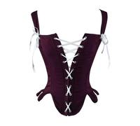 YOSUWOAI Women's Corset with Straps Corset Closure Front Corset with Lacing Corset Full Breast Corset Lace Corset Figure Shaping Tummy Control Crop Top Shapewear Party Club Tank Vest, O purple, S