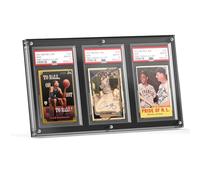 Yotakala PSA Graded Card Display Frame - Magnetic Acrylic Slab Protector for PSA CGC Cards - Graded Card Display Stand for Pokemon Baseball Trading Cards Sports Slab Case(Black, 3-Slab)