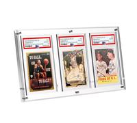 Yotakala PSA Graded Card Display Frame - Magnetic Acrylic Slab Protector for PSA CGC Cards - UV Protection Graded Card Display Stand for Pokemon Baseball Trading Cards Sports Slab Case(Clear, 3-Slab)