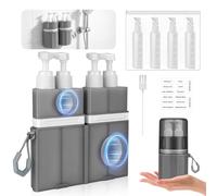 Yotako 4 in 1 Travel Bottles Dispenser - TSA Leak Proof Refillable Silicone Squeeze Pump Dispenser Bottles with Suction Cup, Portable Travel Bottles for Toiletries Shampoo Conditioner Body Wash Lotion