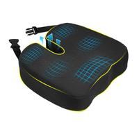Yotako Car Seat Cushion for Driving - Ergonomic Memory Foam Height Booster & Sciatica Cushion for Coccyx, Tailbone & Back Pain Relief, Breathable Washable Cover with Non-Slip Base